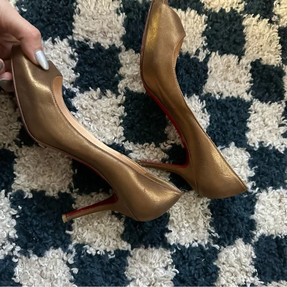 Christian Louboutin metallic peep toe heel 39 - Picture 8 of 8